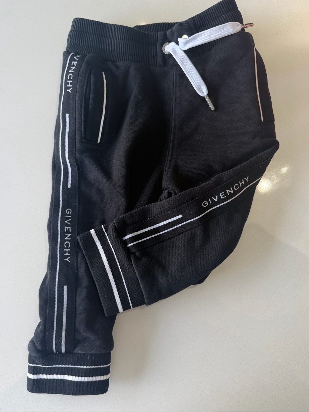 Givenchy Baby Black Logo Joggers – Size 12 Months